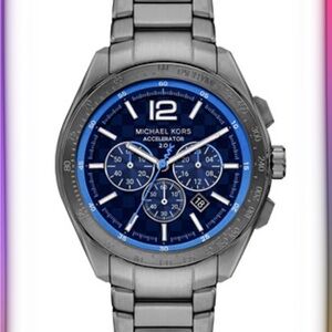 Michael Kors Men's Accelerator 2.0 Blue Dial Watch Gunmetal - MK9178